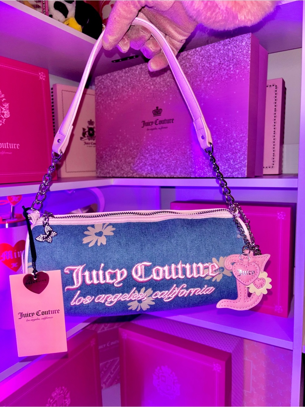 Juicy Couture for daisy y2k Denim style with soft bag handle Shoulder Bag